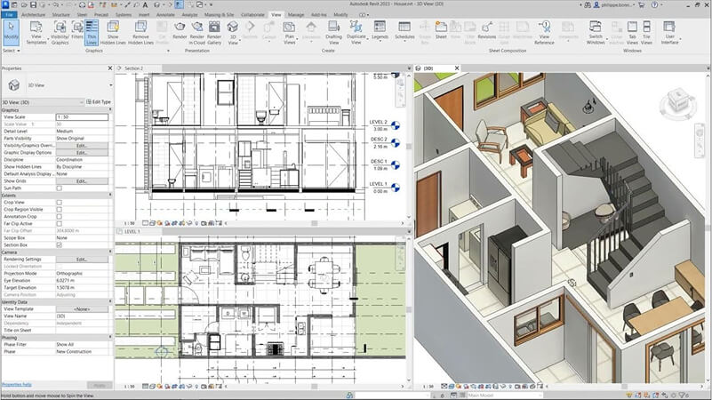 Revit 2020 hỗ trợ dựng mô hình 3D nhanh chóng