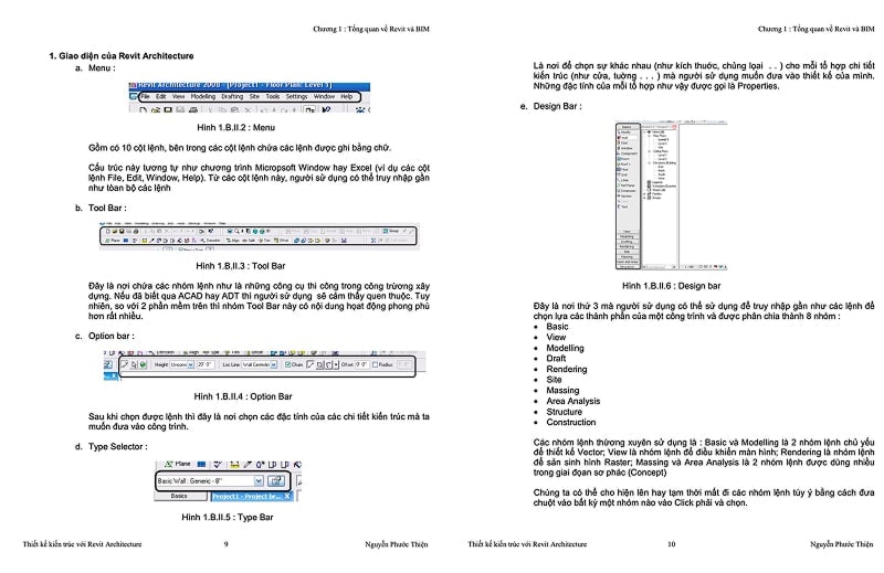 Chương đầu của giáo trình Revit 2021 pdf&nbsp; tập trung vào việc làm quen với giao diện phần mềm