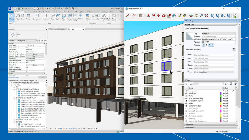 So sánh khả năng mô hình hoá giữa Revit và SketchUp